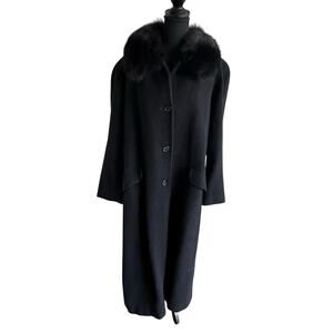 Marvin Richards (Vintage) Wool Coat w/Faux Fur Collar - Size 16